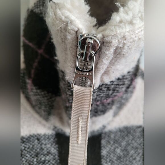 Anthropologie Harlow Checkered Knit Fleece Coat XXS Oversized - Picture 6 of 16